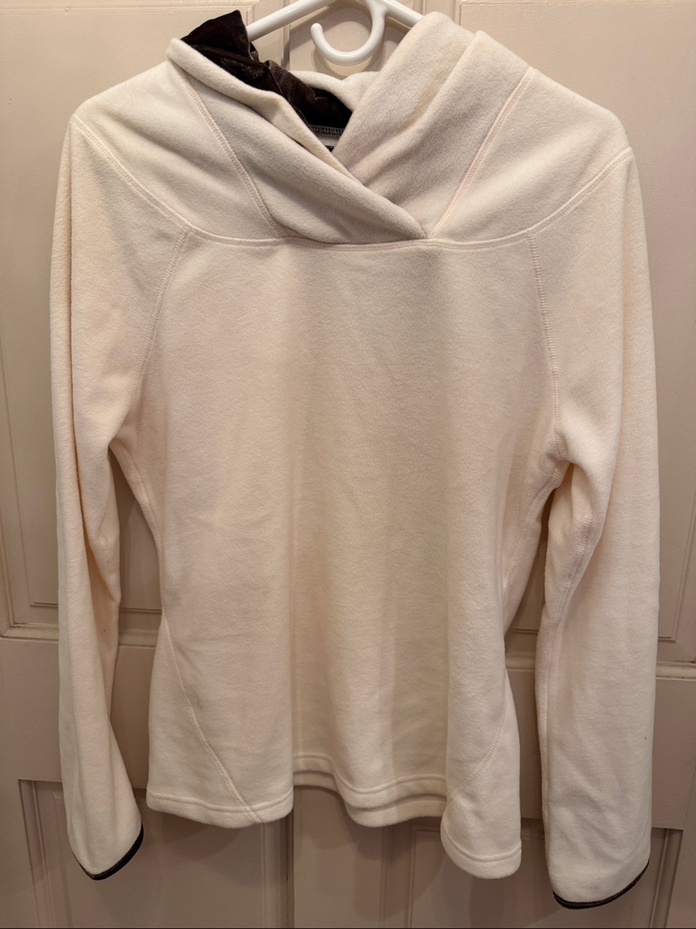 Prana White Hooded Fleece Pullover Sweater